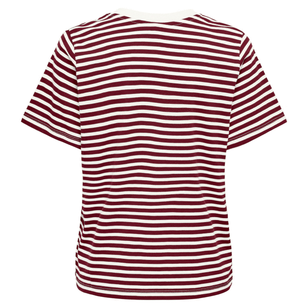 JDY - PISA S/S PRINT T-SHIRT | CLOUD DANCER/BORDEAUX