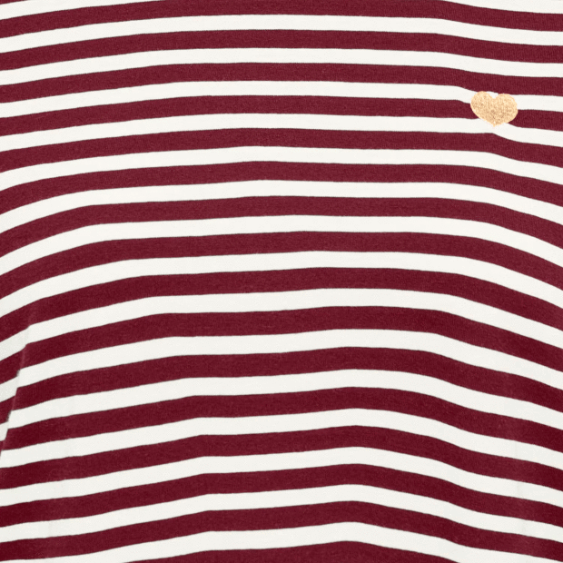 JDY - PISA S/S PRINT T-SHIRT | CLOUD DANCER/BORDEAUX