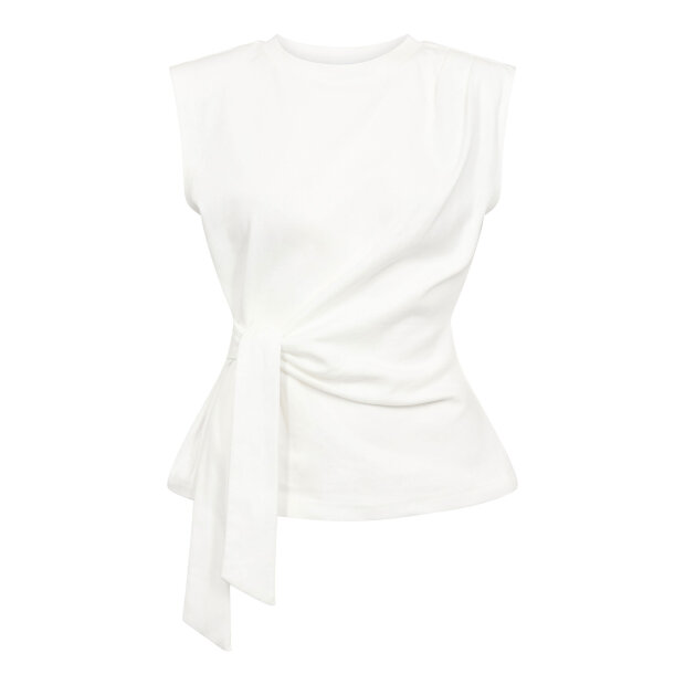 CO COUTURE - ORIANE PLEAT TIE TOP | WHITE