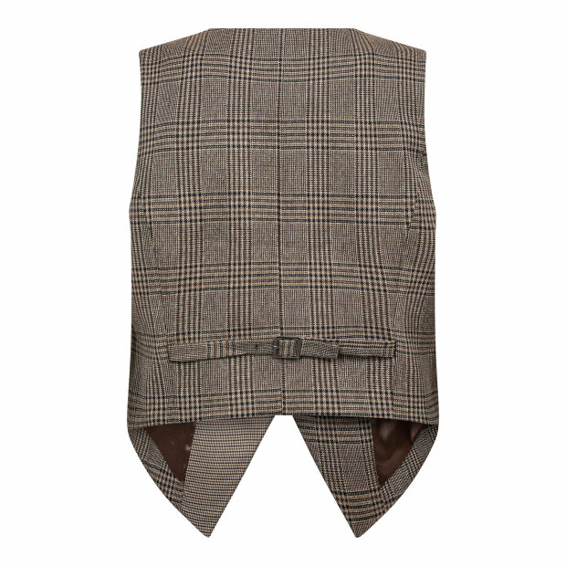 CO COUTURE - VEYA CHECK WRAP VEST | BROWN