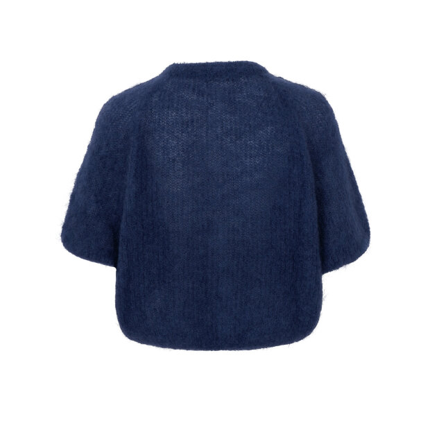 BLACK COLOUR - BJOERK PATENT KNIT CARDIGAN  | NAVY
