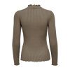 JDY - FRANSISKA L/S HI-NECK TOP | WALNUT