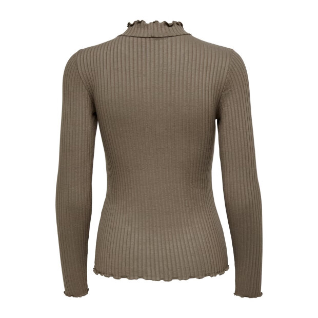 JDY - FRANSISKA L/S HI-NECK TOP | WALNUT