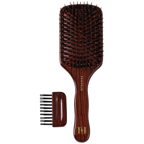 FAN PALM - BEECH WOOD BOAR + NYLON MEDIUM | EBONY GLOSSY BROWN