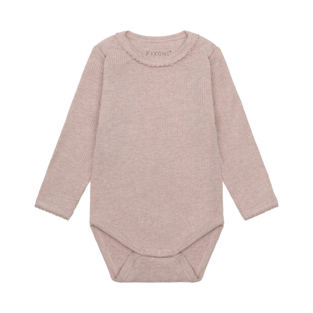 FIXONI - BODY LS MELANGE RIB | PALE MAUVE MELANGE