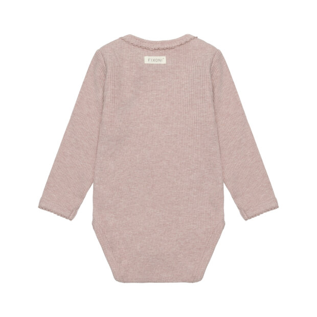 FIXONI - BODY LS MELANGE RIB | PALE MAUVE MELANGE