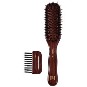 FAN PALM - BEECH WOOD BOAR + NYLON TALL SLIM | EBONY GLOSSY BROWN