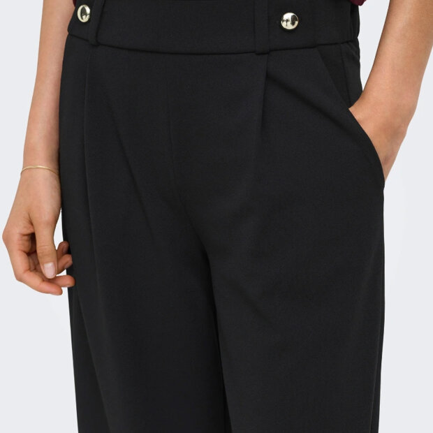 JDY - GEGGO LIFE NEW LONG PANTS | BLACK/GOLD BUTTO