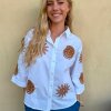 CONTINUE COPENHAGEN - EMILIA SKJORTE | WHITE W BROWN EMB