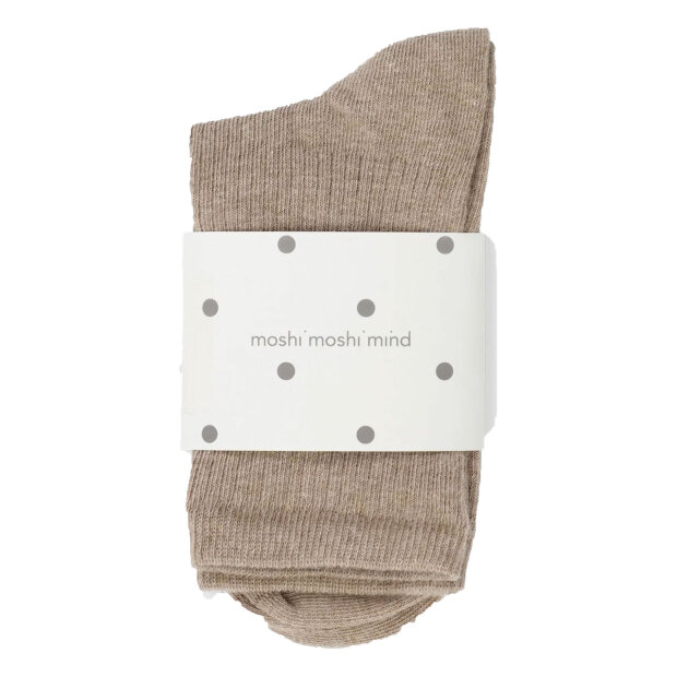 MOSHI MOSHI MIND - STORY RIB STRØMPER | WARM SAND