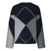 NEO NOIR - INGA CHECK FLUFF KNIT BLOUSE | NAVY NEO NOIR - INGA CHECK FLUFF KNIT BLOUSE | NAVY