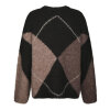 NEO NOIR - INGA CHECK FLUFF KNIT BLOUSE | DARK BROWN NEO NOIR - INGA CHECK FLUFF KNIT BLOUSE | DARK BROWN