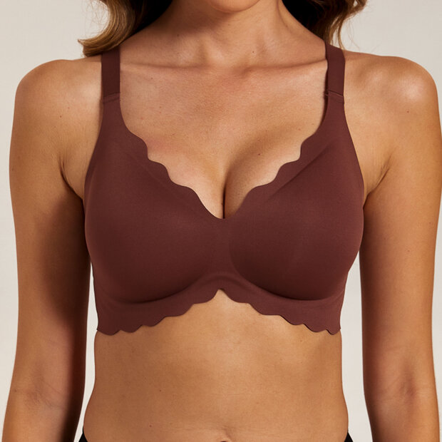 FEMIFEMME - SOFTSCALLOP FULL COVERAGE BØJLEFRI BH | VELVET CHOCO