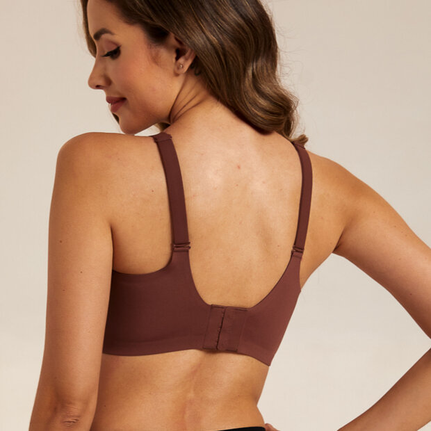 FEMIFEMME - SOFTSCALLOP FULL COVERAGE BØJLEFRI BH | VELVET CHOCO