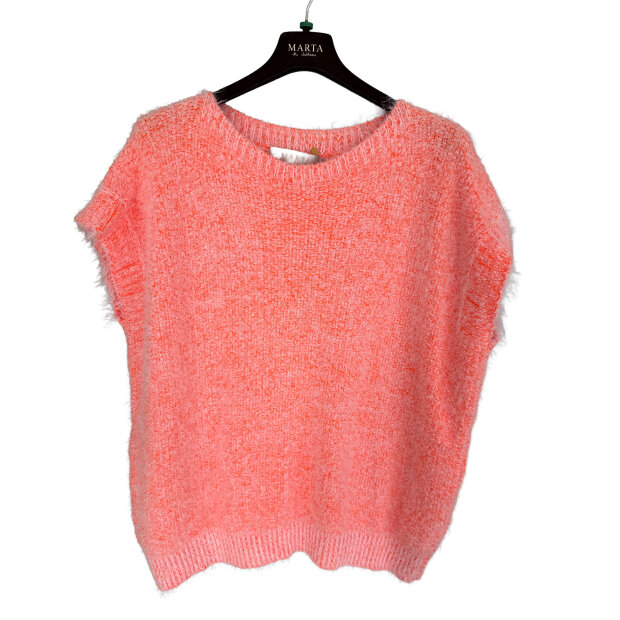 MARTA DU CHATEAU - LAYA KNIT VEST | ORANGE
