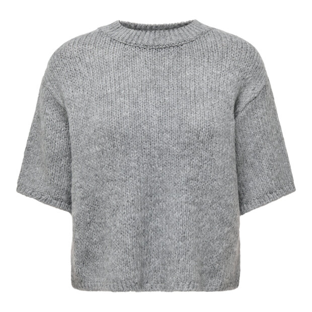 JDY - DICTE S/S PULL O-NECK KNIT | MEDIUM GREY