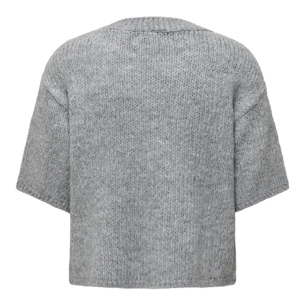JDY - DICTE S/S PULL O-NECK KNIT | MEDIUM GREY