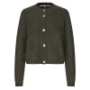 SECOND FEMALE - ANDREA KNIT RIB LS CARDIGAN | BLACK OLIVE SECOND FEMALE - ANDREA KNIT RIB LS CARDIGAN | BLACK OLIVE