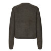 SECOND FEMALE - ANDREA KNIT RIB LS CARDIGAN | BLACK OLIVE SECOND FEMALE - ANDREA KNIT RIB LS CARDIGAN | BLACK OLIVE