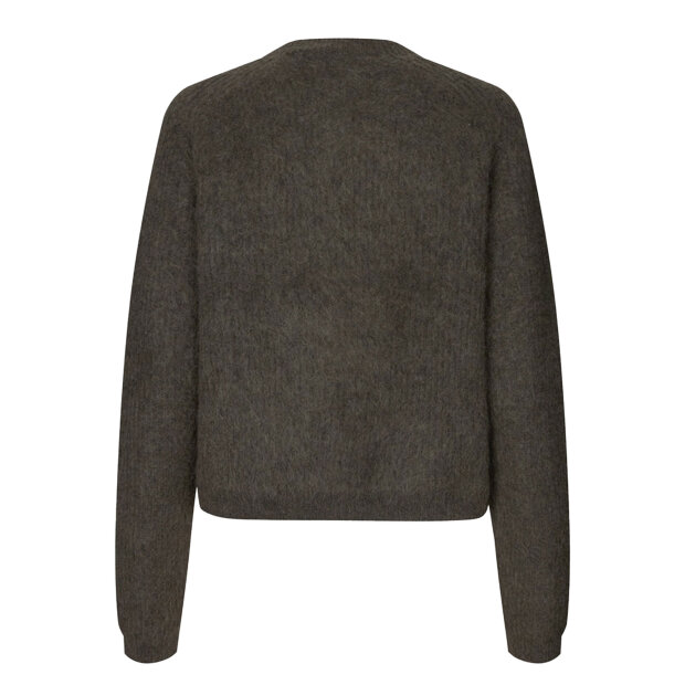 SECOND FEMALE - ANDREA KNIT RIB LS CARDIGAN | BLACK OLIVE