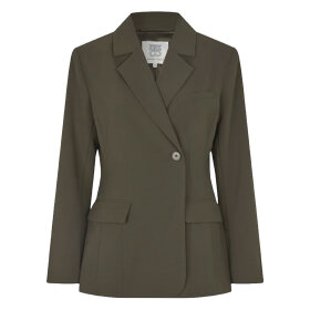 SECOND FEMALE - FIQUE FITTED BLAZER | BLACK OLIVE SECOND FEMALE - FIQUE FITTED BLAZER | BLACK OLIVE