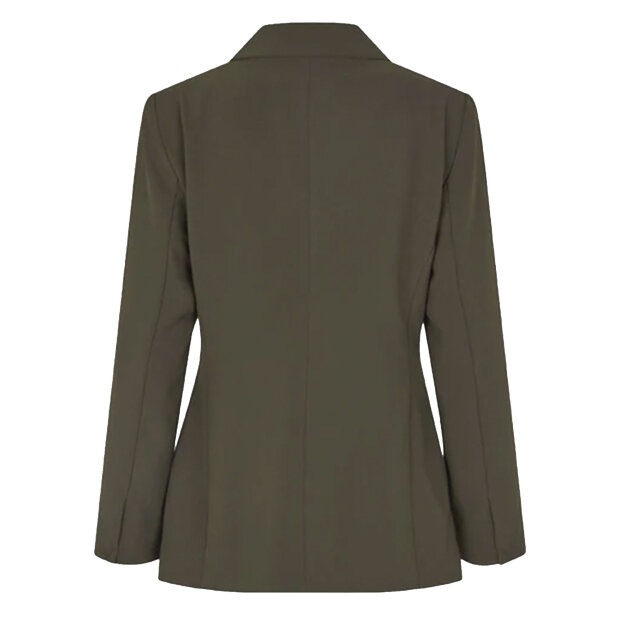 SECOND FEMALE - FIQUE FITTED BLAZER | BLACK OLIVE