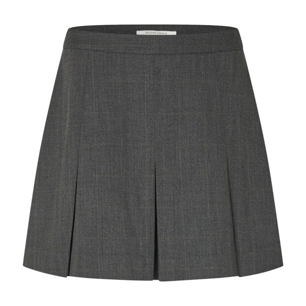 SECOND FEMALE - ANJOU MINI SKIRT | DARK GREY MELANGE