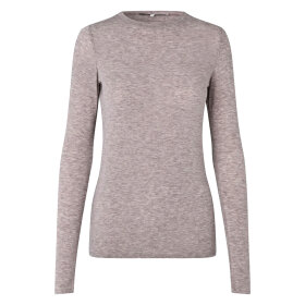 SECOND FEMALE - MATIMA O-NECK TEE | MID BROWN MELANGE