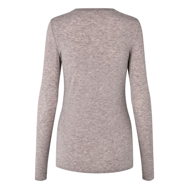 SECOND FEMALE - MATIMA O-NECK TEE | MID BROWN MELANGE