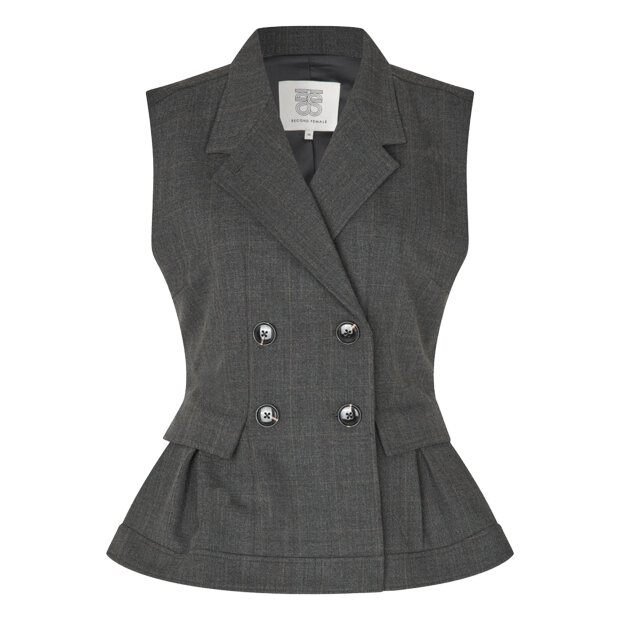 SECOND FEMALE - ANJOU WAISTCOAT | DARK GREY MELANGE