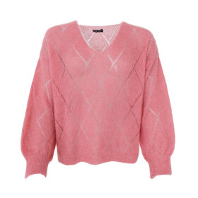 BLACK COLOUR - BJOERK ARGYLE JUMPER | WARM ROSE