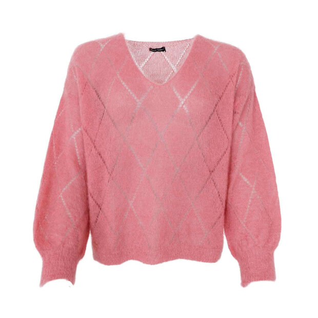 BLACK COLOUR - BJOERK ARGYLE JUMPER | WARM ROSE