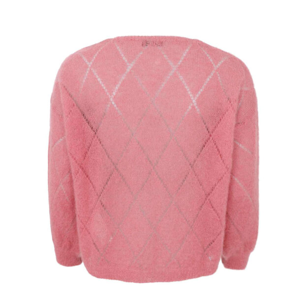 BLACK COLOUR - BJOERK ARGYLE JUMPER | WARM ROSE