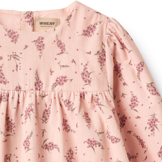 WHEAT - DRESS L/S ELVIRA | DIM ROSE FLOWERS
