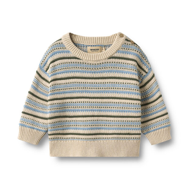 WHEAT - JACQUARD PULLOVER HARLOW | OFFWHITE