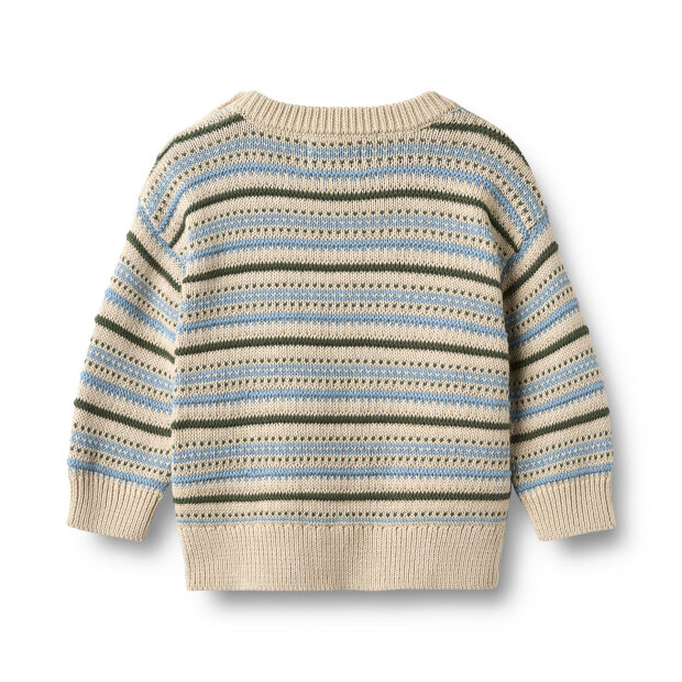 WHEAT - JACQUARD PULLOVER HARLOW | OFFWHITE