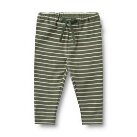 WHEAT - JERSEY PANTS MANFRED | DARK GREEN STRIPE