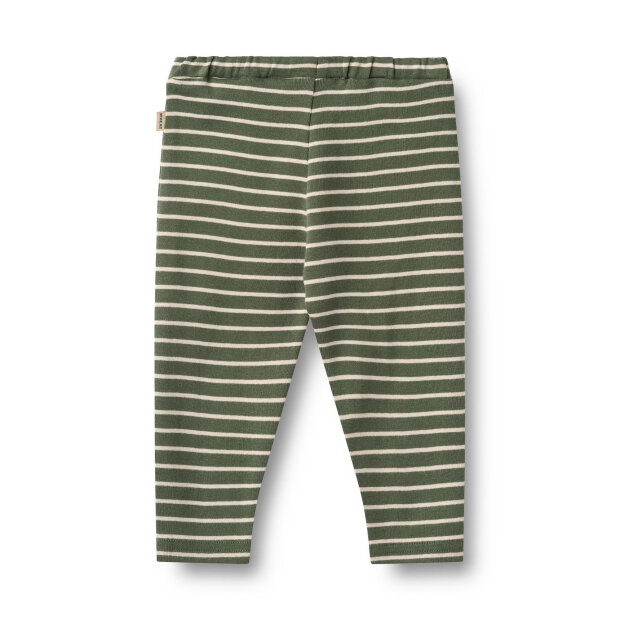 WHEAT - JERSEY PANTS MANFRED | DARK GREEN STRIPE