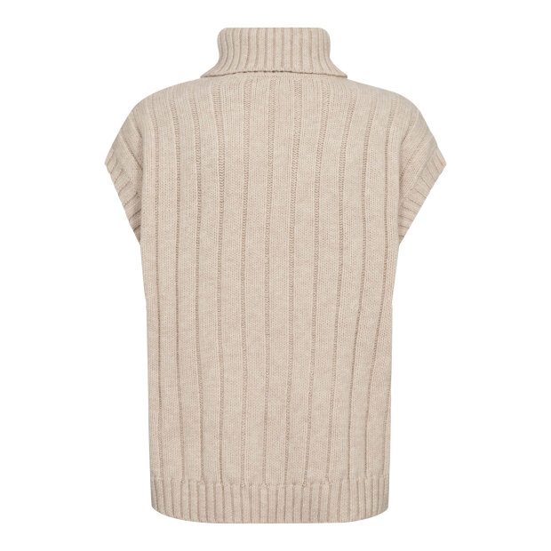 CO COUTURE - ROW OVERSIZE CABLE KNIT VEST | CREME