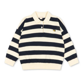 KONGES SLØJD - MANIS KNIT POLO | NAVY STRIPE