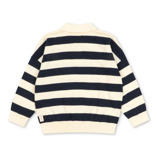 KONGES SLØJD - MANIS KNIT POLO | NAVY STRIPE