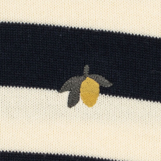 KONGES SLØJD - MANIS KNIT POLO | NAVY STRIPE