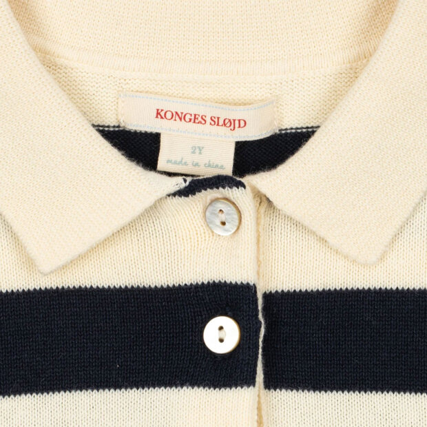 KONGES SLØJD - MANIS KNIT POLO | NAVY STRIPE