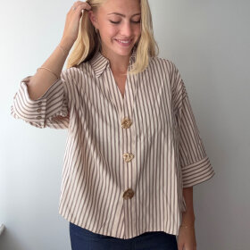 CONTINUE COPENHAGEN - AUGUSTA BROWN STRIPE SHIRT | BROWN STRIPE