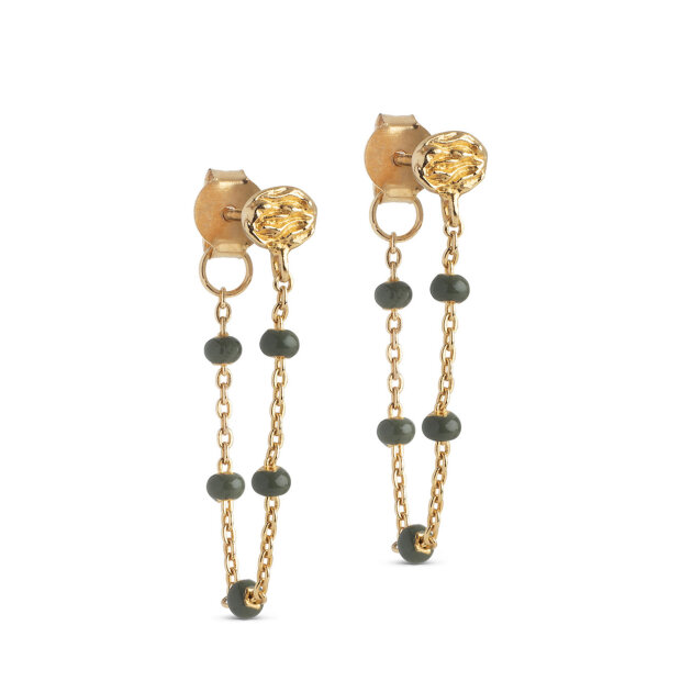 ENAMEL COPENHAGEN - LOLA ØRERING FORGYLDT | KHAKI