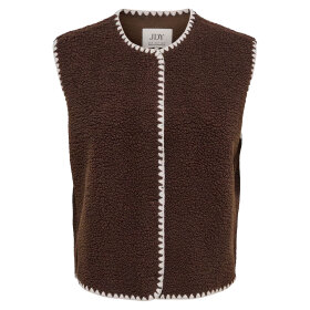 JDY - SIMINA TEDDY STITCH WAISTCOAT | CHOCOLATE BROWN/CD CLOUD DANCER