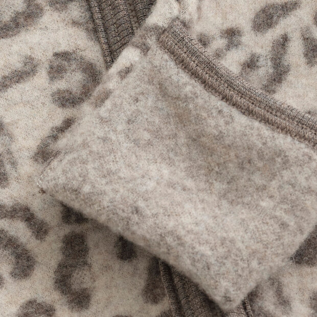 HUTTELIHUT - PRAM SUIT EARS WOOL FLEECE JAC | CAMEL MELANGE