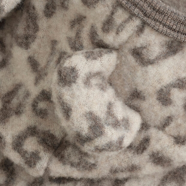 HUTTELIHUT - PRAM SUIT EARS WOOL FLEECE JAC | CAMEL MELANGE