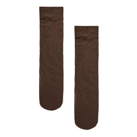 WOLFORD - ROSEBLOOM NET KNEE-HIGHS | ROASTED TEA