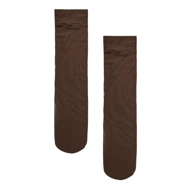 WOLFORD - ROSEBLOOM NET KNEE-HIGHS | ROASTED TEA